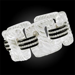 Seaman Schepps Pulsera ancha de eslabones de cristal de roca, ónice y diamantes