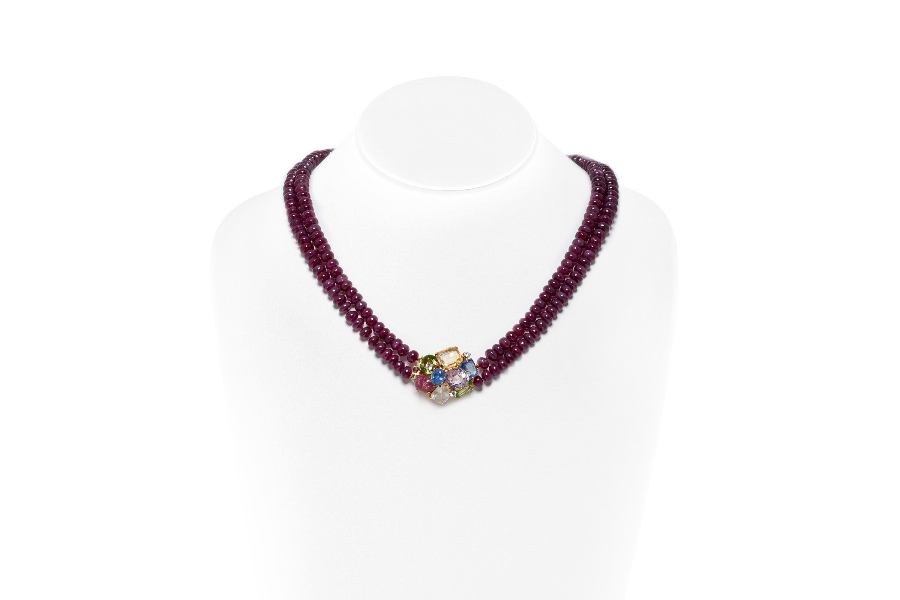 Seemann Schepps Rubin-Perlen-Halskette im Zustand „Gut“ im Angebot in New York, NY