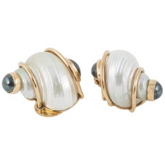 Seaman Schepps Shell Gold Earclips