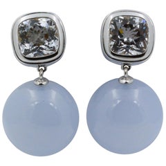 Seaman Schepps Soho Topaz 18 Karat White Gold Earring