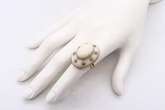 Seaman Schepps Trianon 18kt Cocktail Ring with Diamonds and White Coral