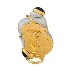 Seaman Schepps Turbo Shell and Sapphire Gold Earrings