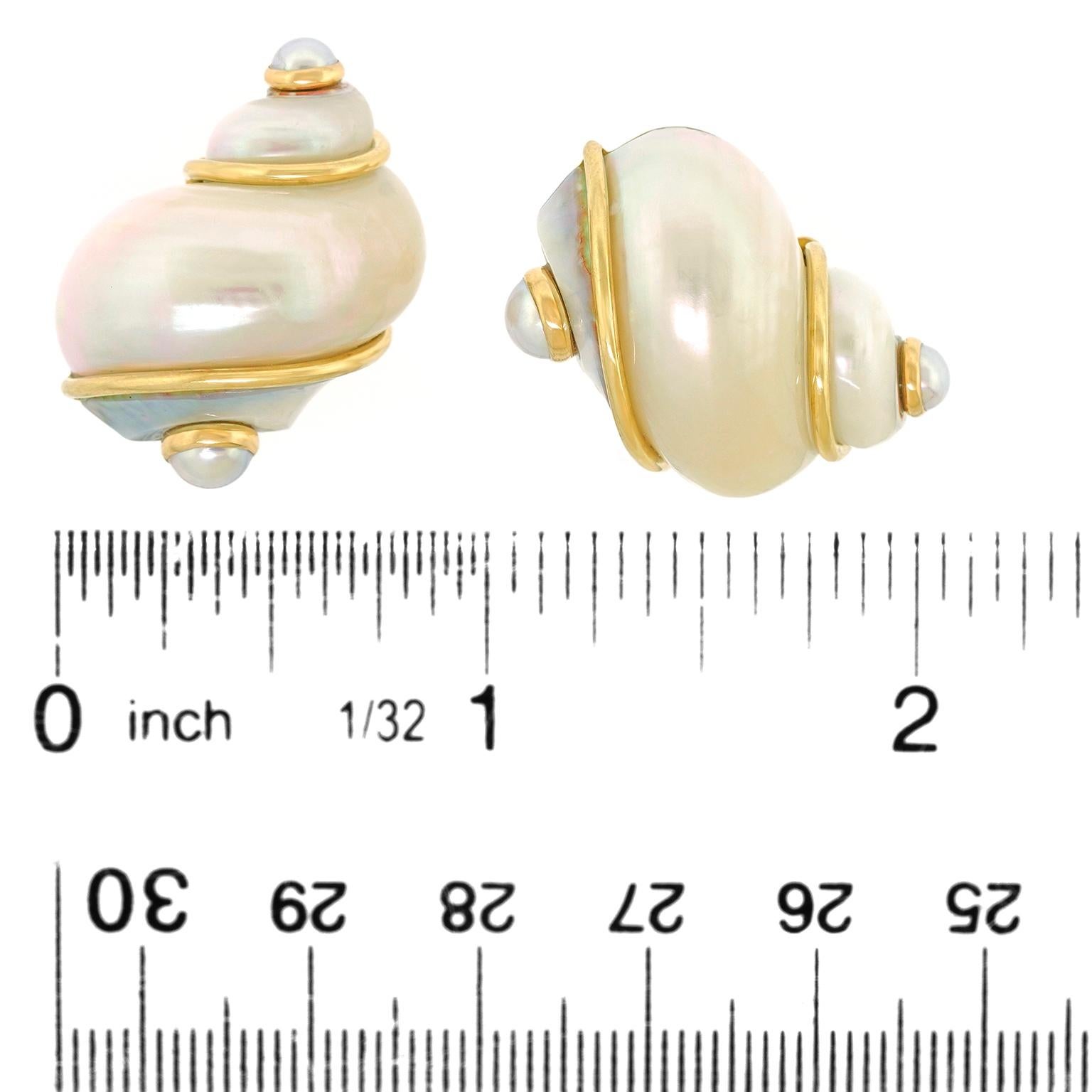 Seaman Schepps Turbo Shell Earrings 2