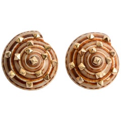 Seaman Schepps Turbo Shell Earrings