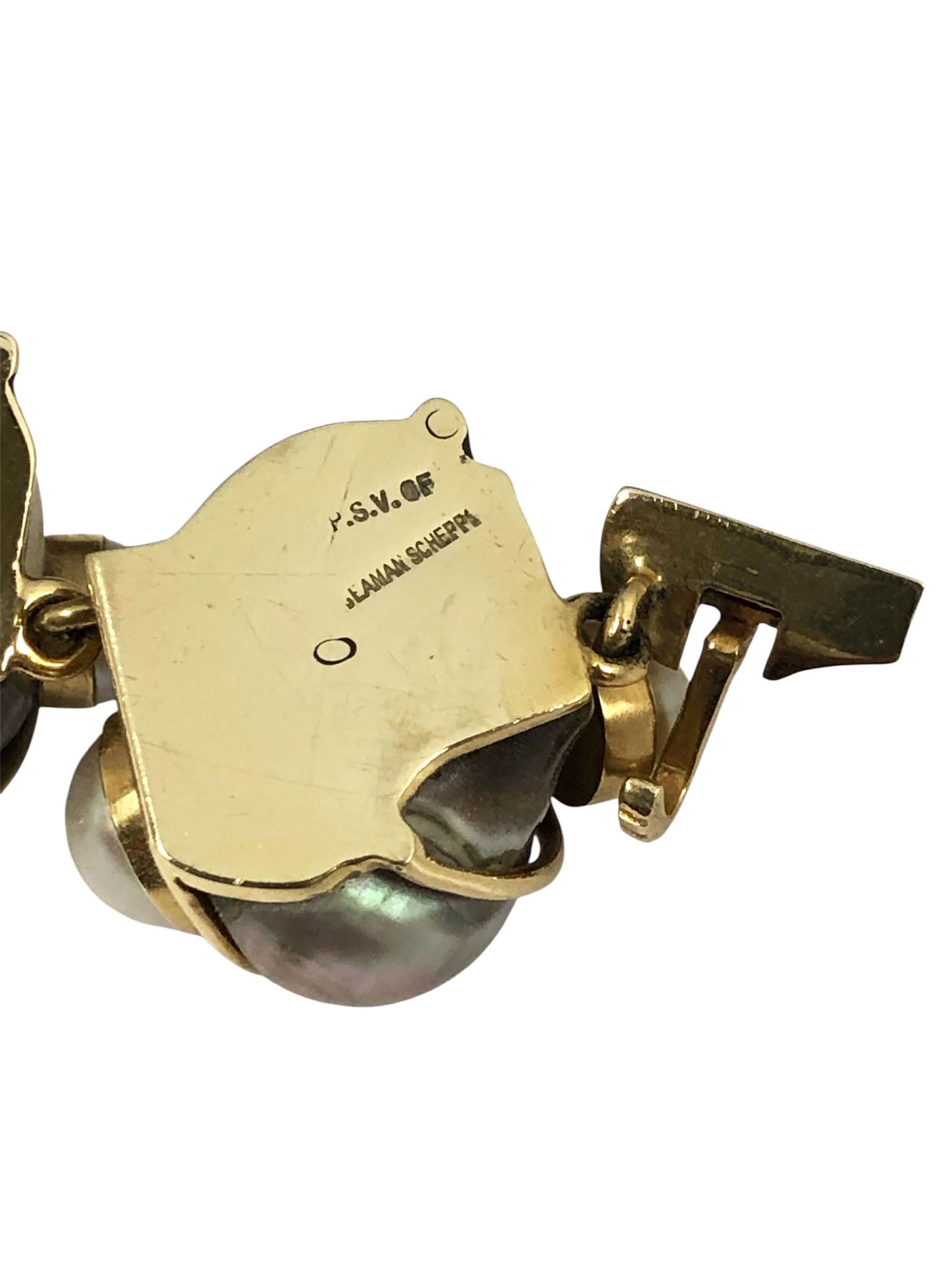Seaman Schepps Pulsera de perlas turquesa y oro amarillo en venta 3