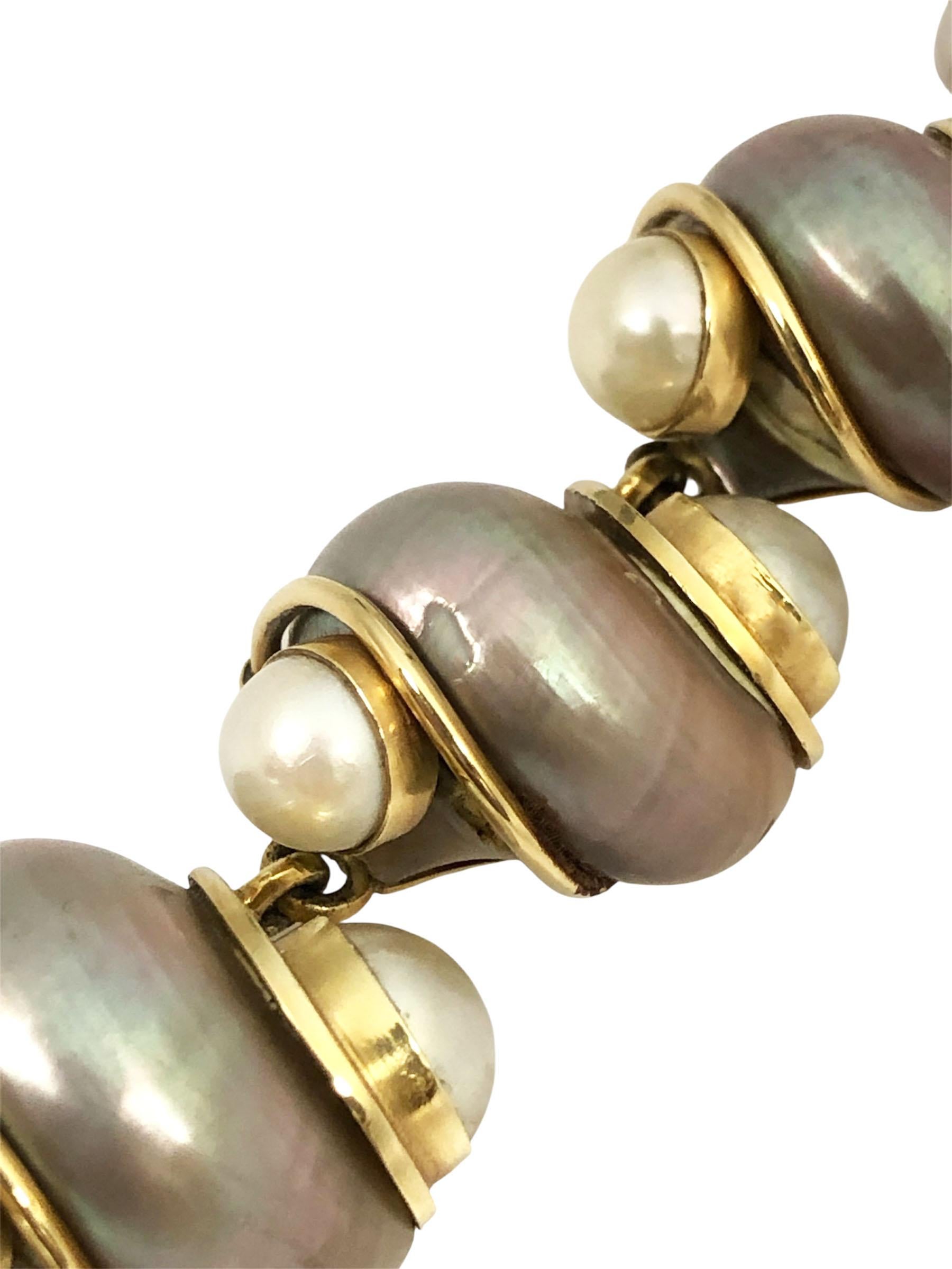 Seaman Schepps Pulsera de perlas turquesa y oro amarillo en venta 4