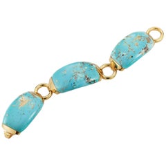 Seaman Schepps Turquoise Boat Link Bracelet