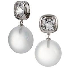 Seaman Schepps White Topaz and Quartz “Soho” Earrings