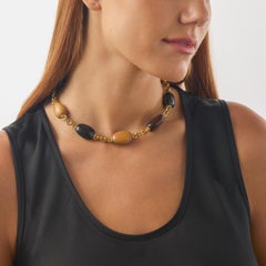 Seaman Schepps collar de madera de oro amarillo de 18 quilates