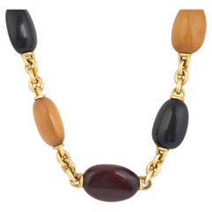 Seaman Schepps collar de madera de oro amarillo de 18 quilates