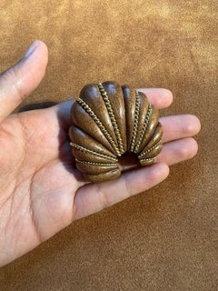 Seaman Schepps Wood and 18k Gold Sculptural Brooch