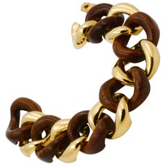 Seemann Schepps Holz Kandare Link 18 Karat Gelbgold-Armband