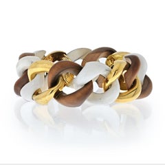 Bracciale Seaman Schepps Wood, Ceramica Bianca e A Link d'Oro