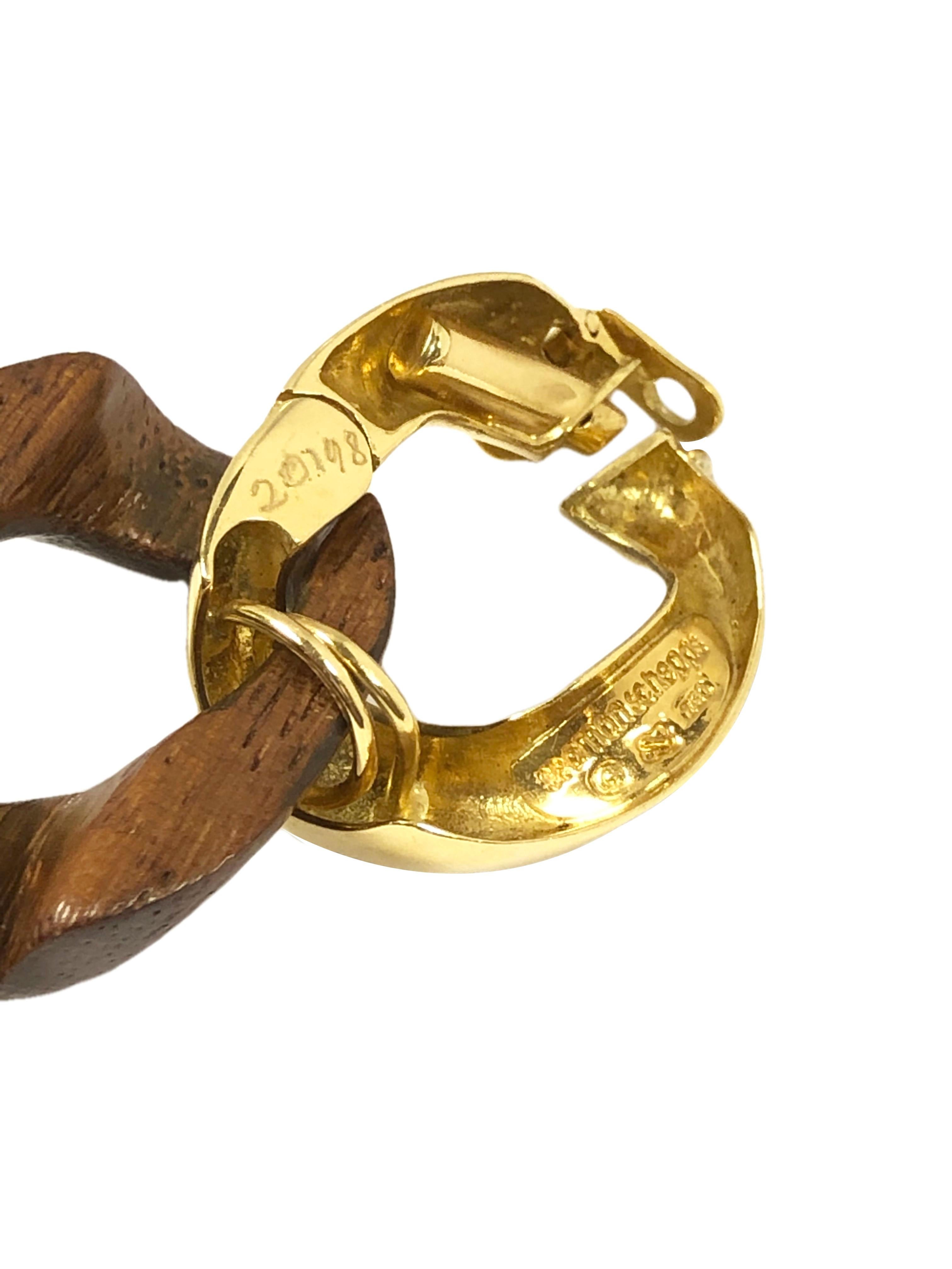 Seaman Schepps Bracelet en or jaune et bois Pour femmes en vente