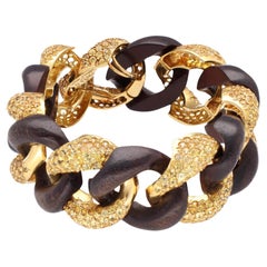 SEAMAN SCHEPPS Yellow Sapphire and Wood Link Bracelet