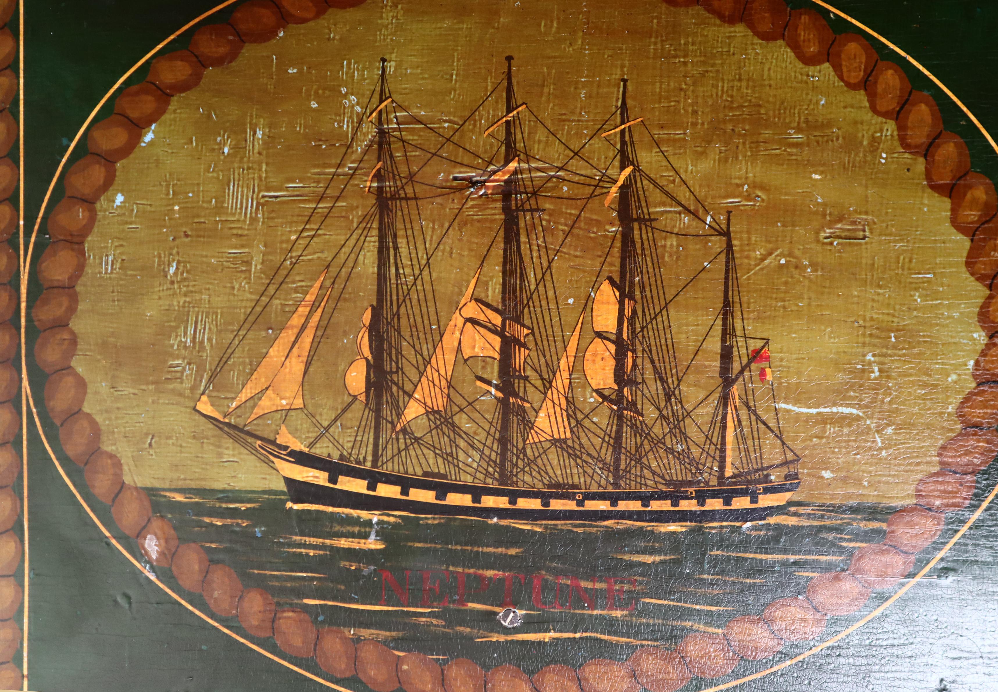 Américain Coffre de matelot du voilier Neptune V.I.I. Jeux de cartes en vente