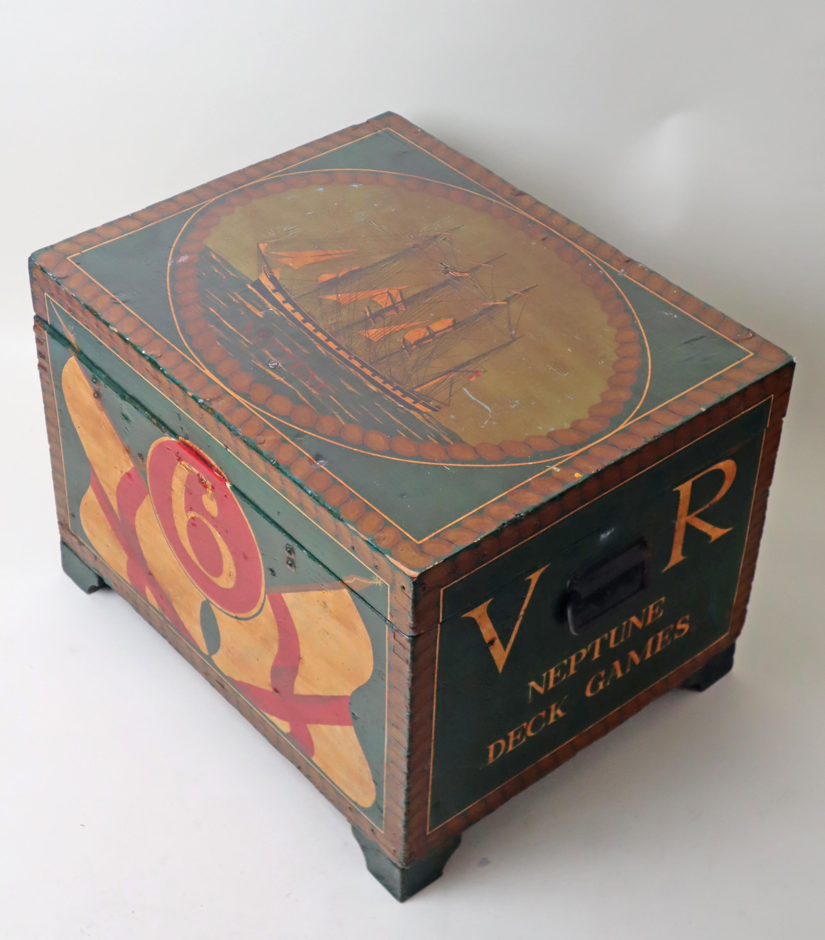Métal Coffre de matelot du voilier Neptune V.I.I. Jeux de cartes en vente