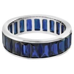 Seamless Baguette Sapphire Eternity Ring in Platinum950 (US6)