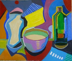 Bodegón con intestino de madera artesanal, Pintura, Óleo sobre lienzo