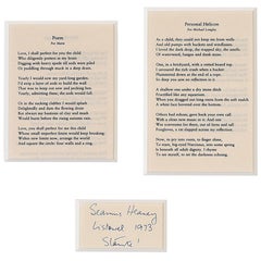 Seamus Heaney 'Poem for Marie & Personal Helicon for Michael Longley'