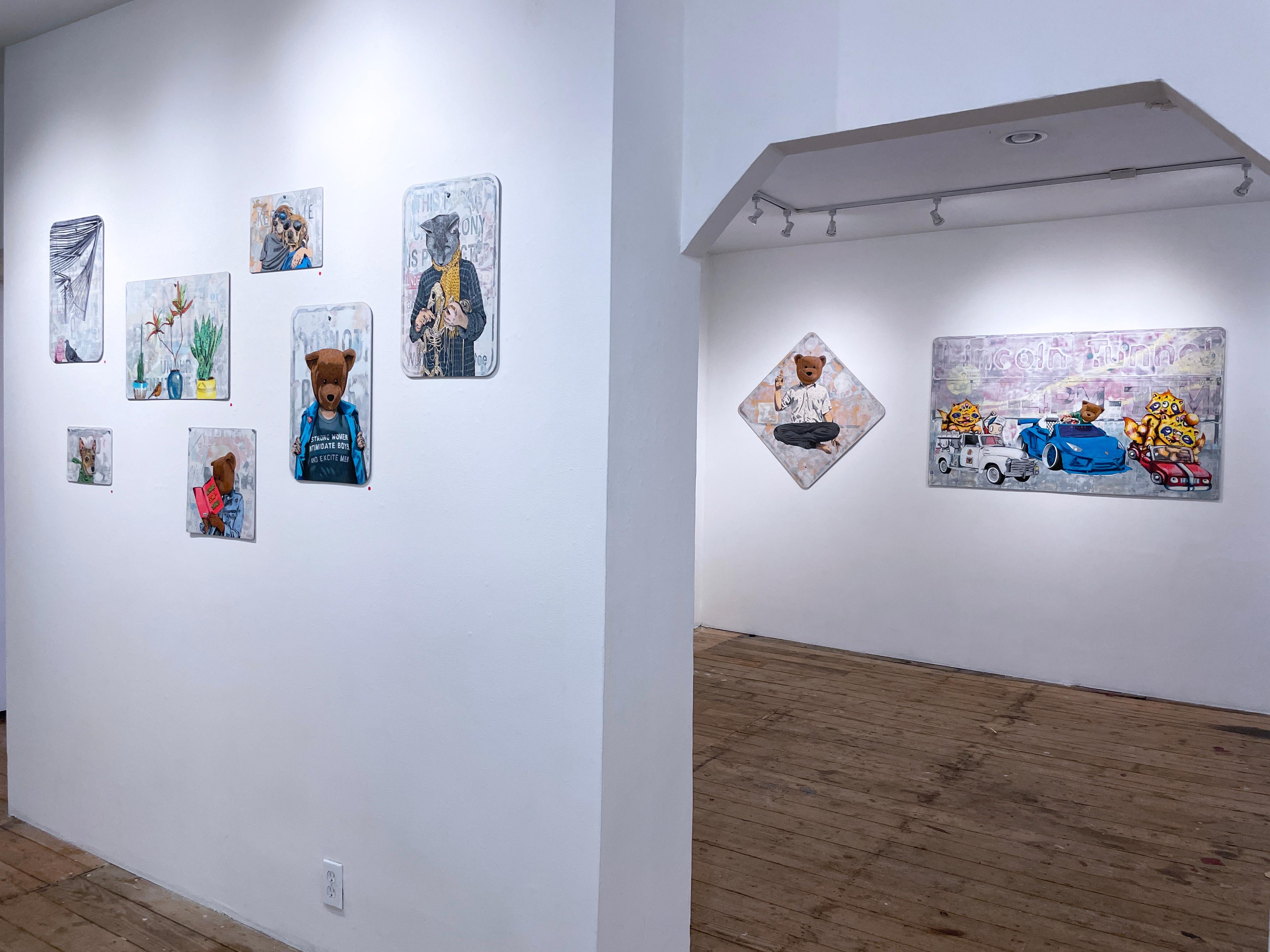 2 Fast 2 Furious, 2023, graffiti, urban, street art, mixed media on street sign 3