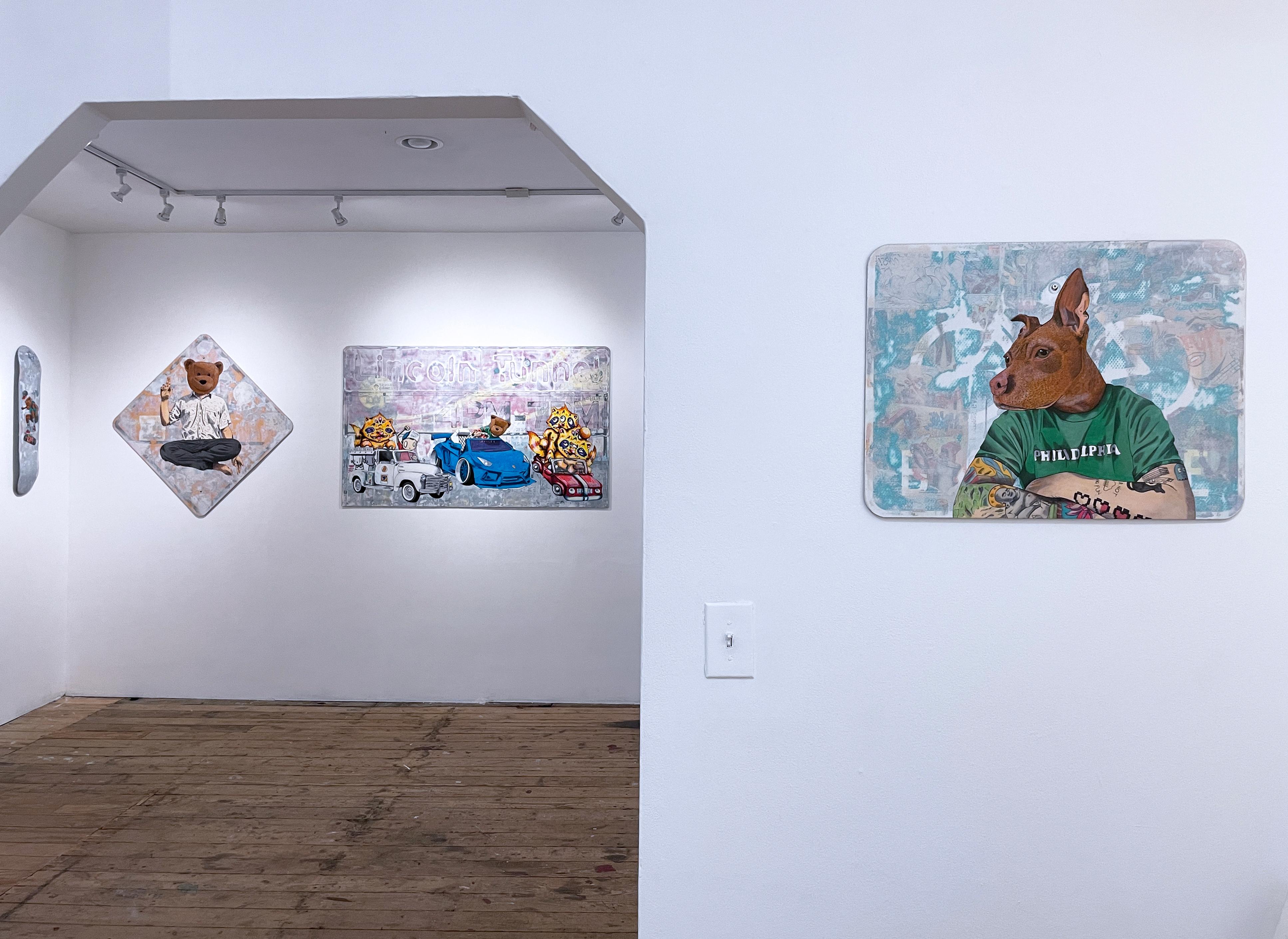 2 Fast 2 Furious, 2023, graffiti, urban, street art, mixed media on street sign 4