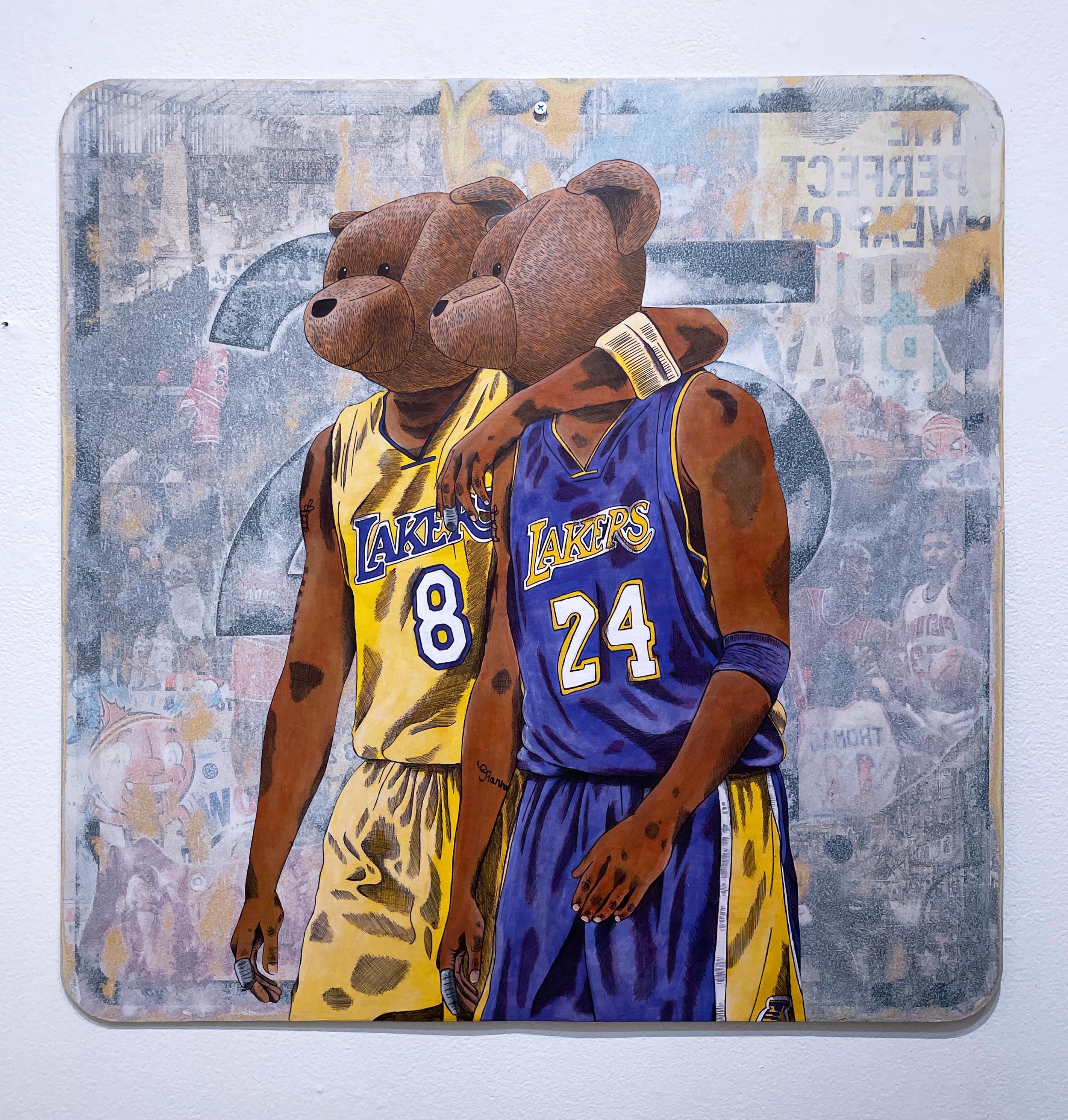 Kobe, 2023, Mamba Mentality, LA LAKERS Kobe Bryant basketball jersey #24 #8 - Painting by Sean 9 Lugo