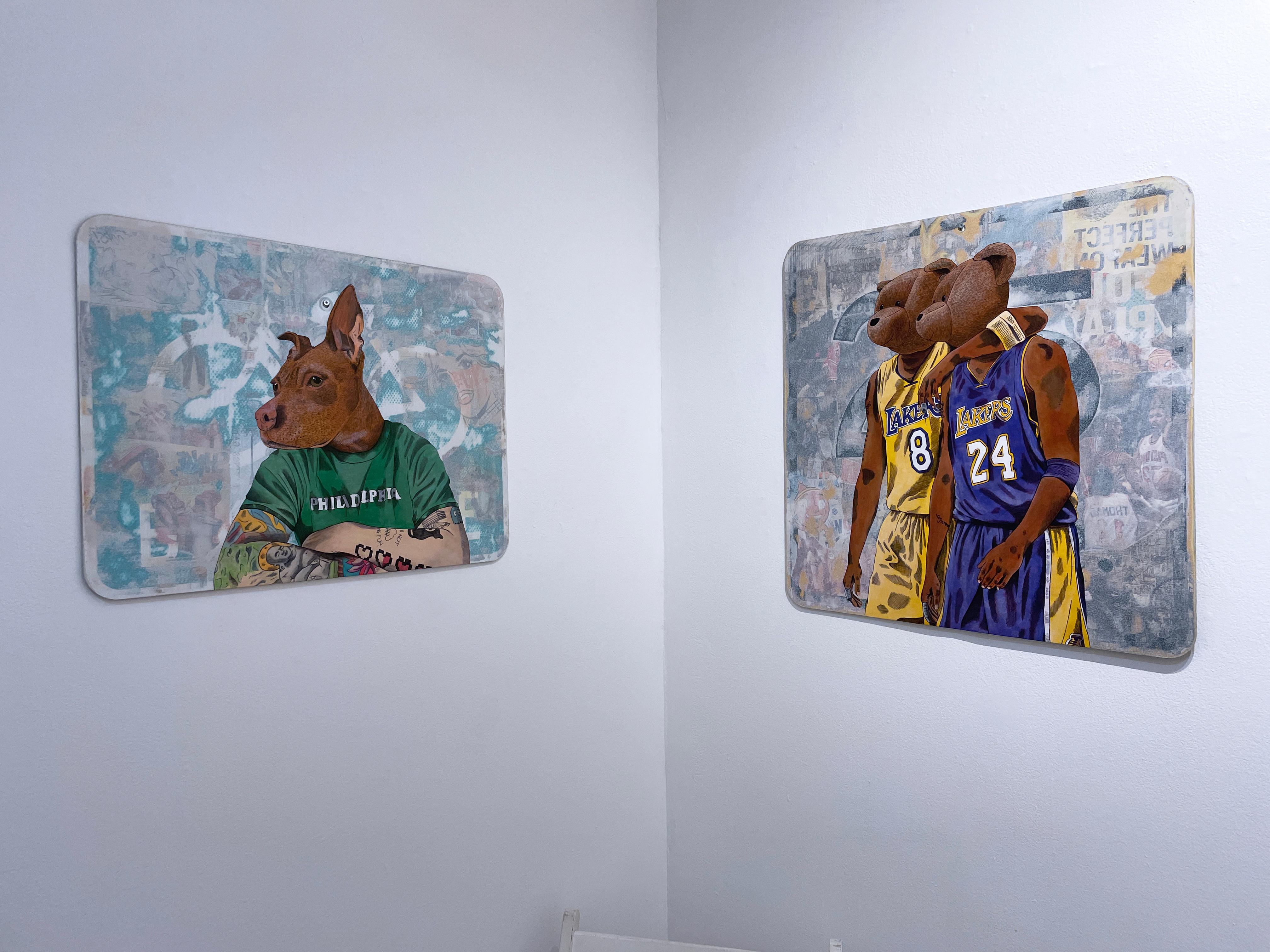 Kobe, 2023, Mamba Mentality, LA LAKERS Kobe Bryant basketball jersey #24 #8 - Street Art Painting by Sean 9 Lugo