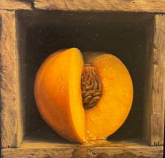 Bodegón al óleo de melocotón