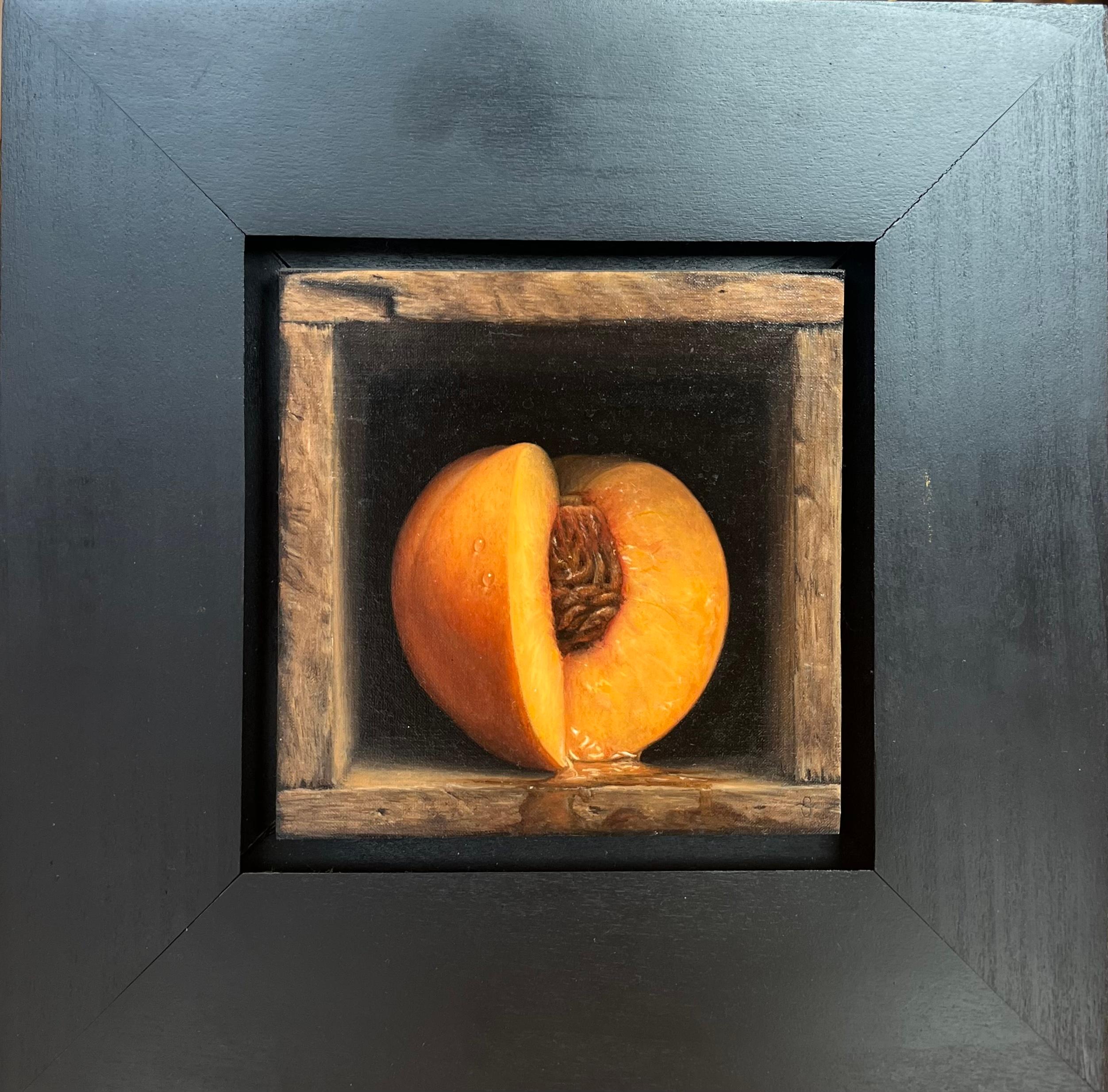 Sean Beavers Still-Life Painting - Oil Still Life of Peach