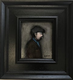 The Man with the Brown Coat and Cap von Sean Durkin, Lowry inspiriert, Original-Kunst