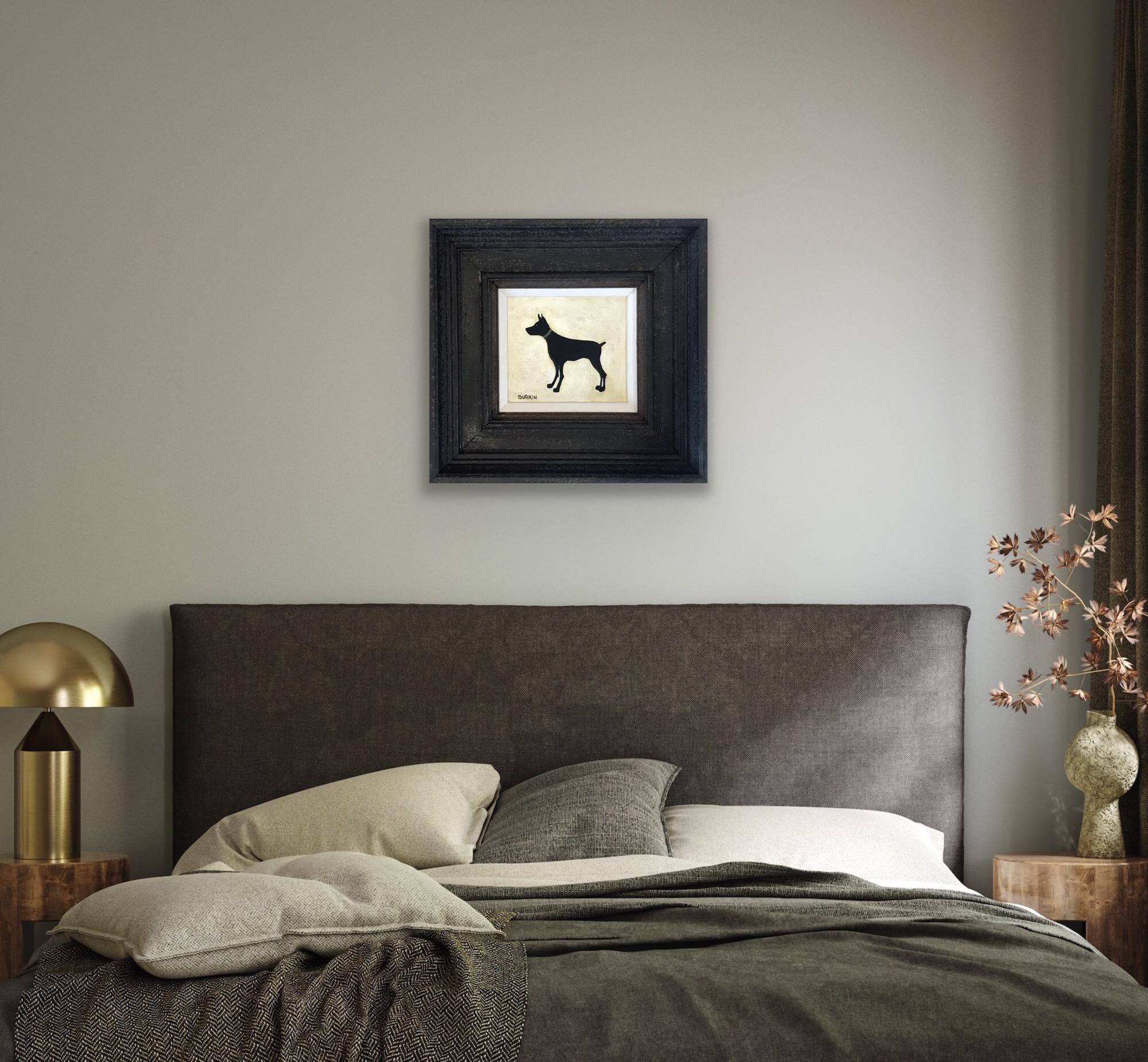 Black Dog I di Sean Durkin, arte canina, pittura di animali, impressionista 2