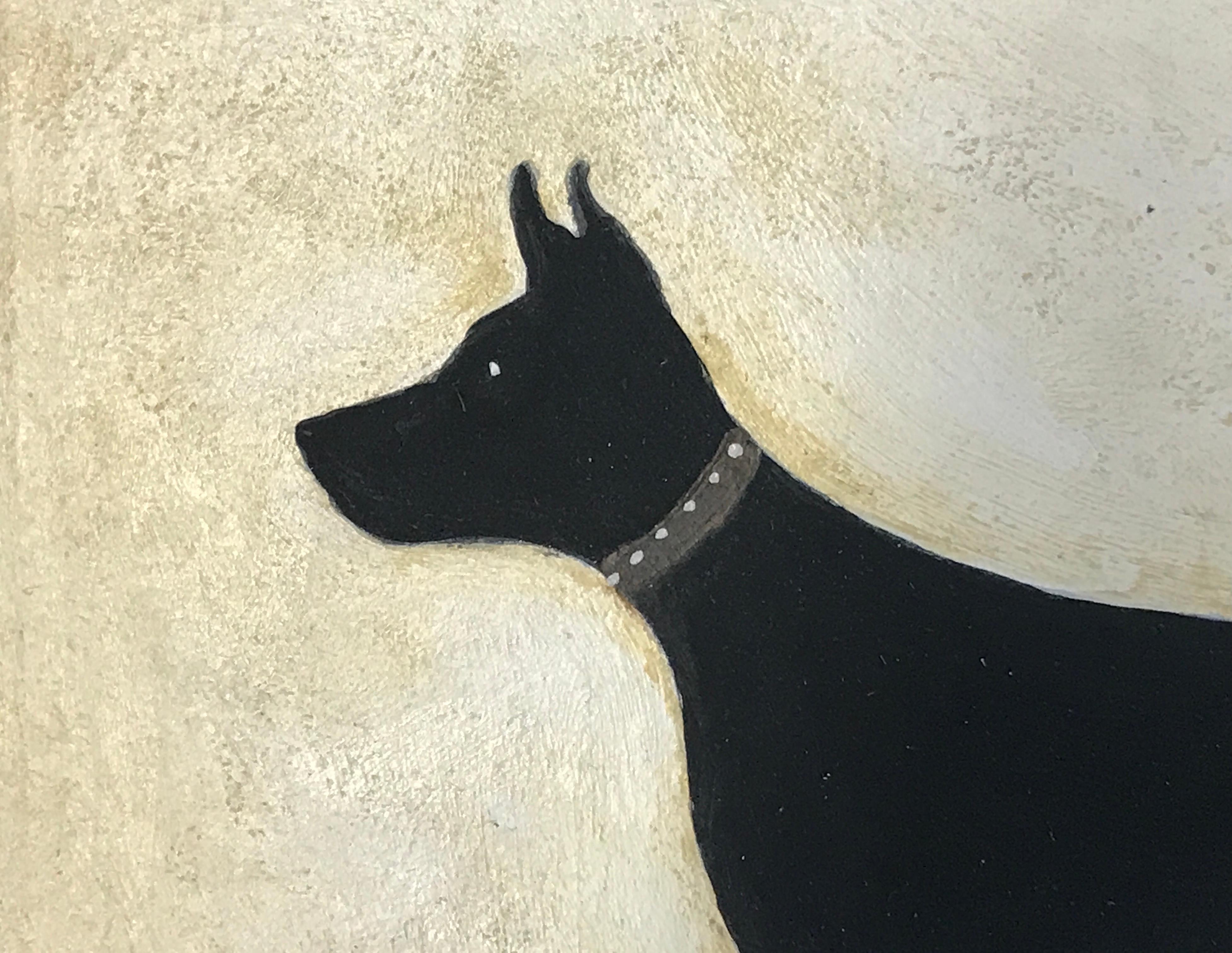 Black Dog I par Sean Durkin, art canin, peinture animalière, impressionniste  en vente 4
