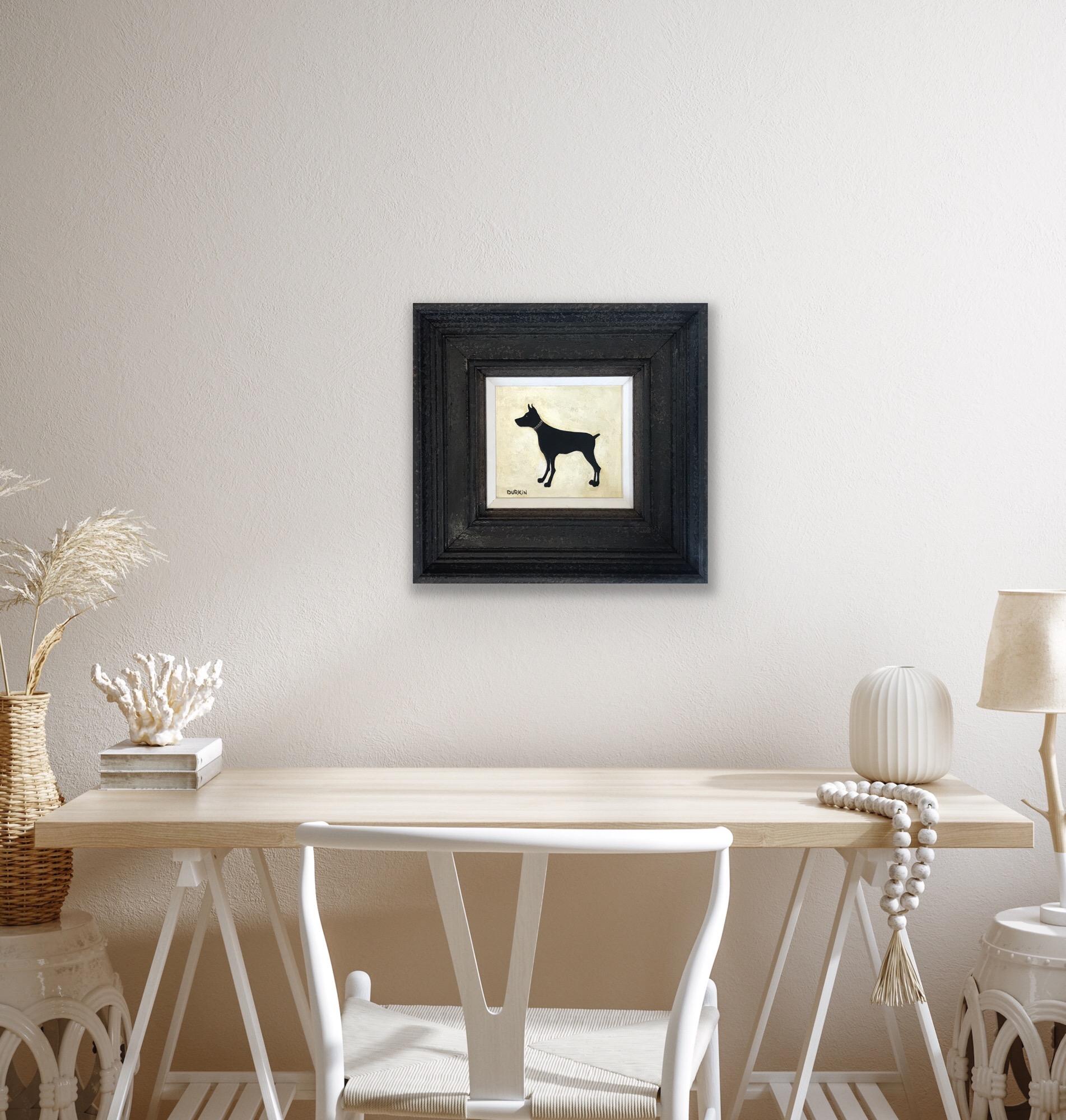 Black Dog I di Sean Durkin, arte canina, pittura di animali, impressionista 6