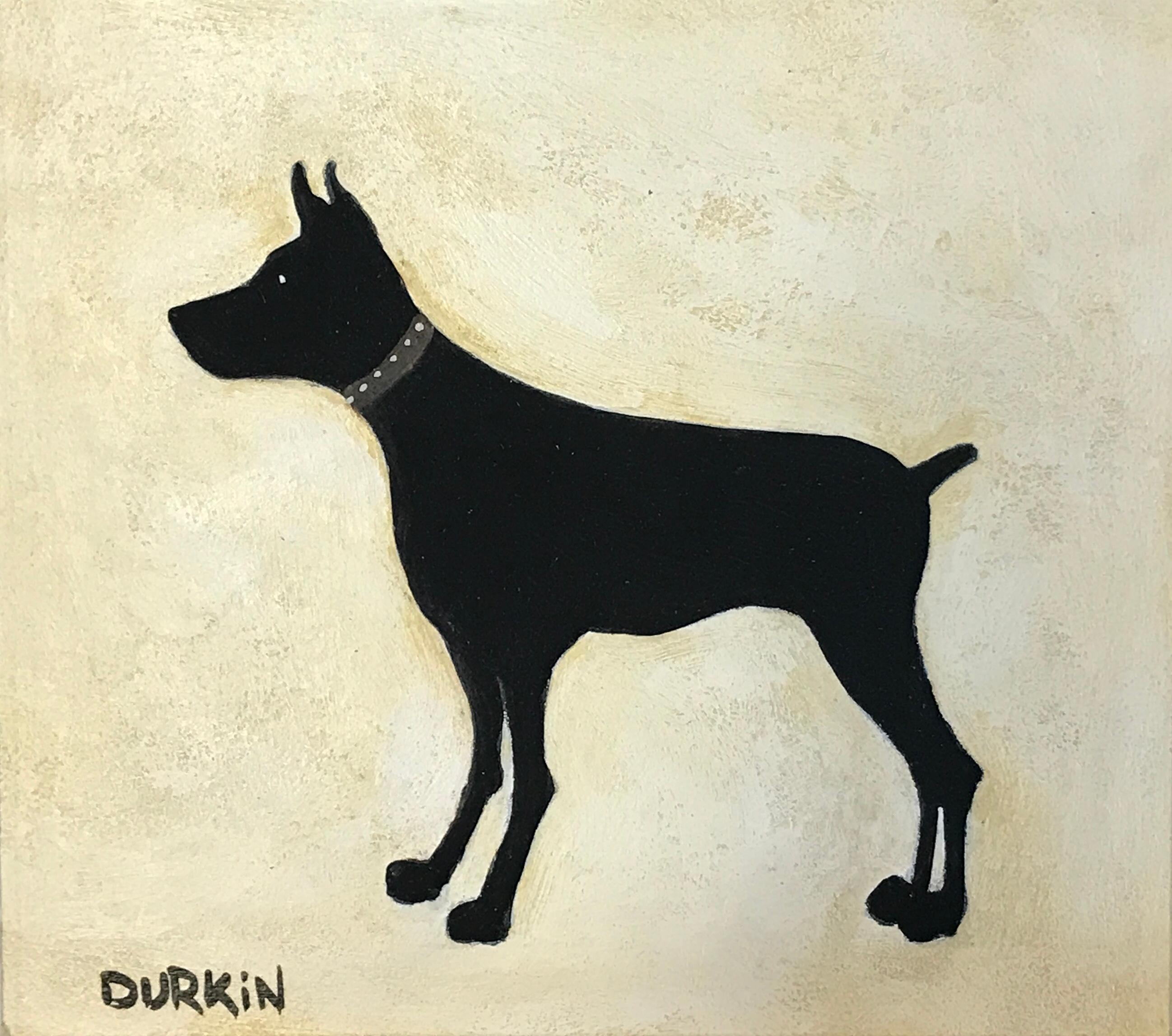 
Original painting of Black Dog I. Sean uses very toned down colours but draws the attention to a black dog on a lighter background.

ADDITIONAL INFORMATION:
Acrylic paint on Canvas
30 H x 32 W x 5 D cm (11.81 x 12.60 x 1.97 in)
Sold framed

Image