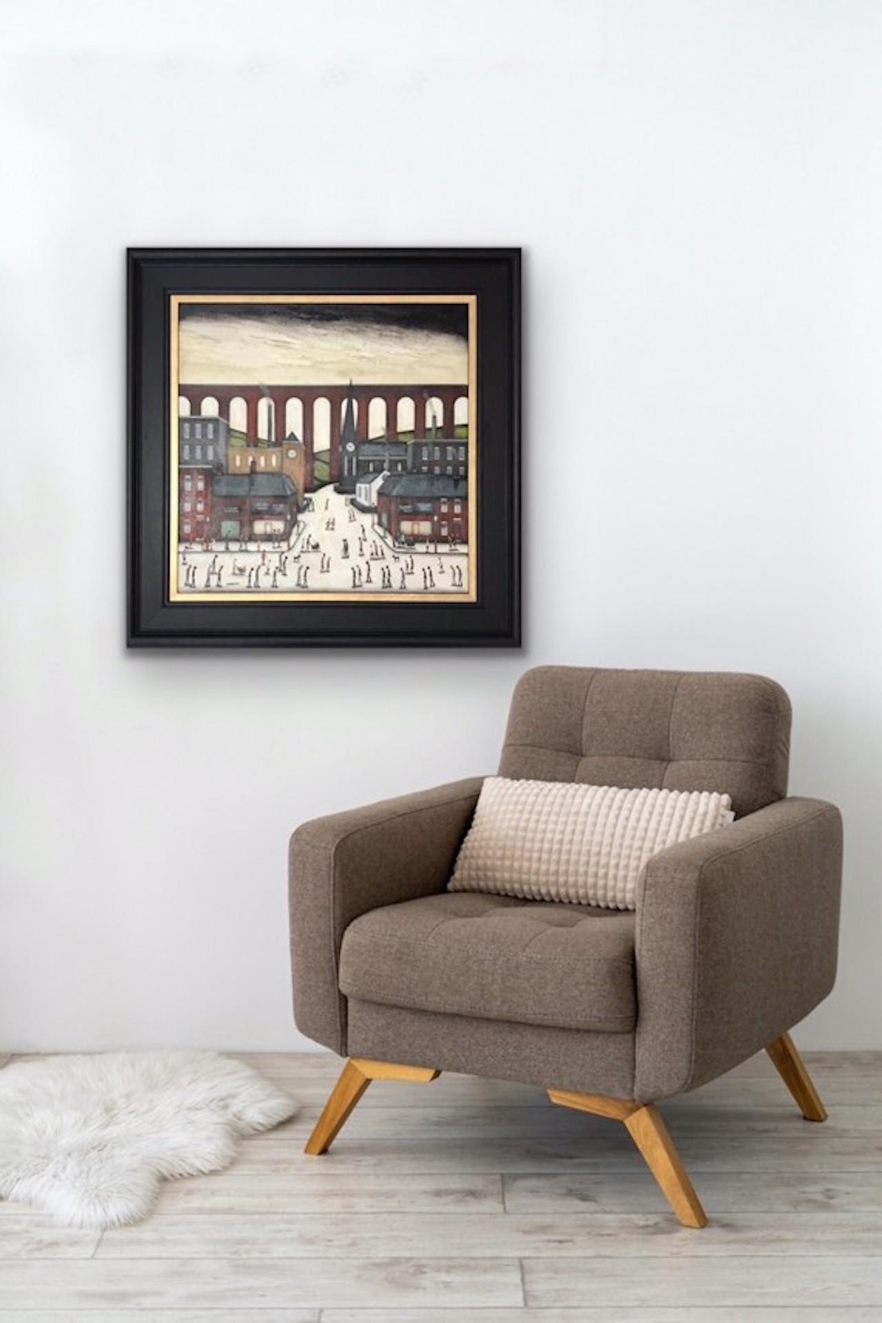Bustle Under The Viaduct, Sean Durkin, Original Painting, Cityscape, Affordable 4