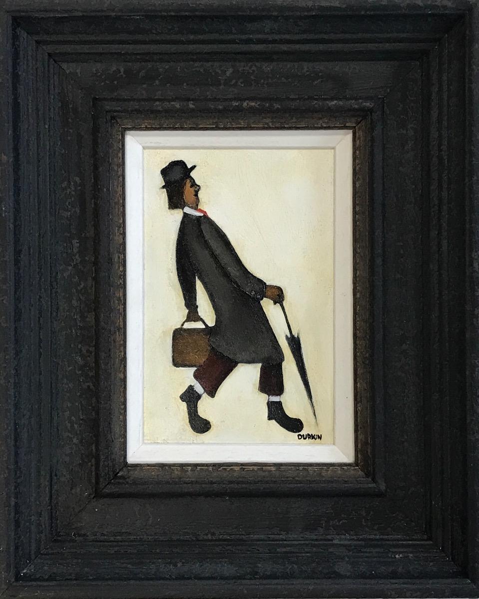 Man with an umbrella by Sean Durkin, man, contemporary art, walking