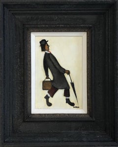 Uomo con ombrello di Sean Durkin, uomo, arte contemporanea, camminare