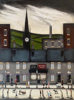 Sean Durkin, Bustling Street VI, Original Lowry Inspired Art, Affordable Art