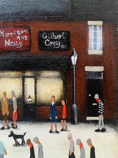 Sean Durkin, Village Life III, Original Cityscape Painting, Affordable Art