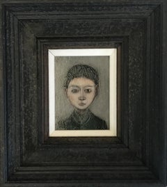The Boy, portrait painting, figurative, man, dark tones, contemporary