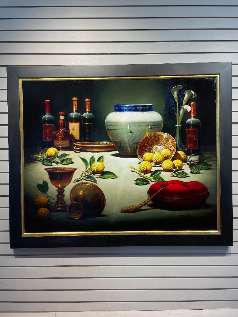 realistic oil painting still life