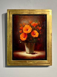 Sean Farrell, "Delicate Hibiscus Blooms", 12x9 Floral Still Life Oil Painting