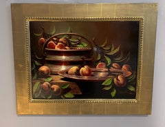 Sean Farrell, "The Peach Harvest", 18x24 Fruit Still Life Oil Painting on Canvas