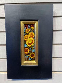 Sean Farrell, "Toward the Sun", 8x3 Sunflower Floral Oil Painting on Canvas