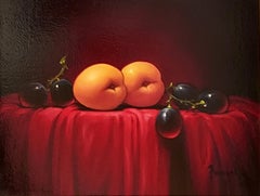 Sean Farrell, "Two Of Us", 9x12 Fruit Red Still Life Oil Painting on Canvas