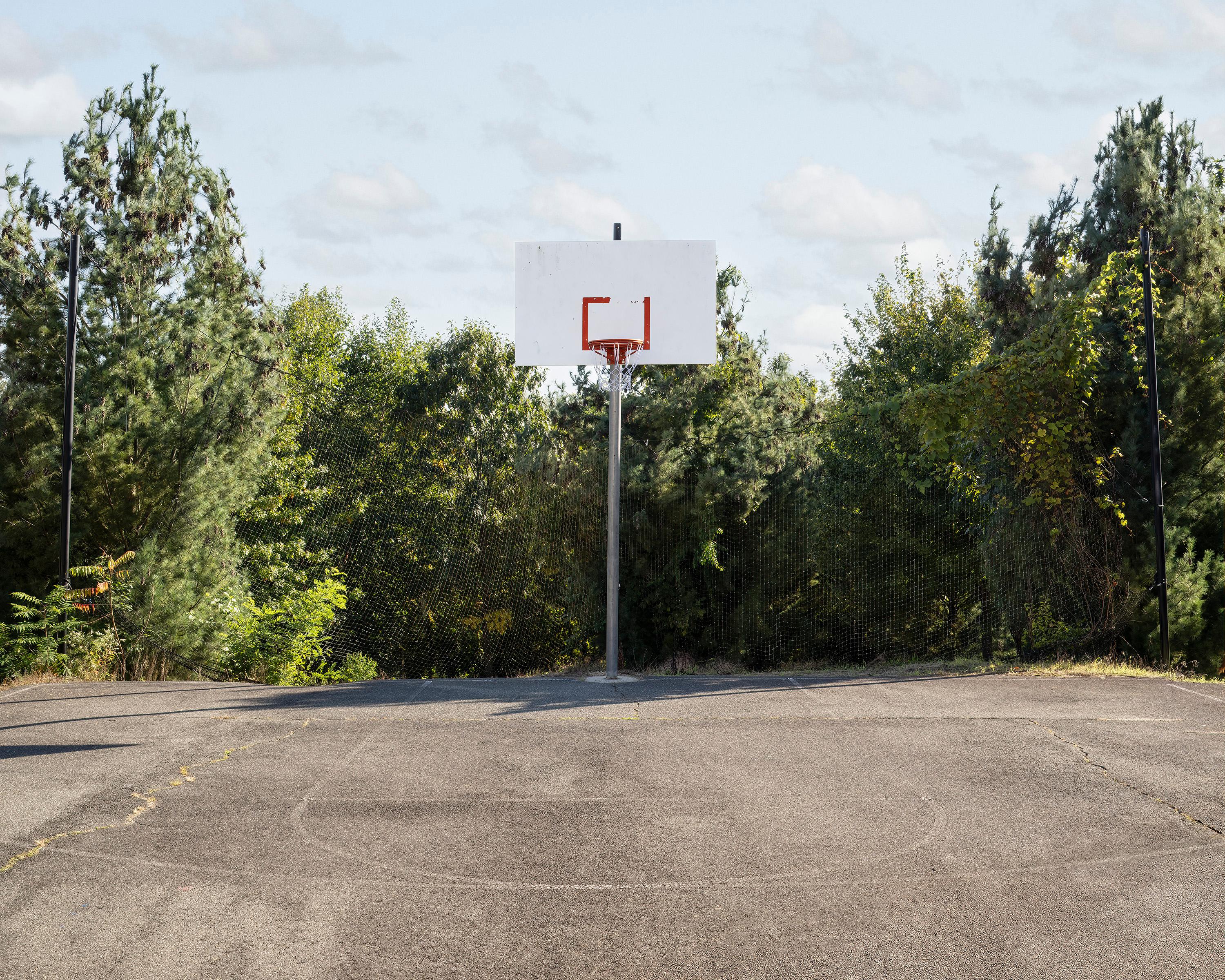 Sean Hemmerle Landscape Photograph - "Springfield College, Springfield, MA, USA" HOOPS basketball court photograph