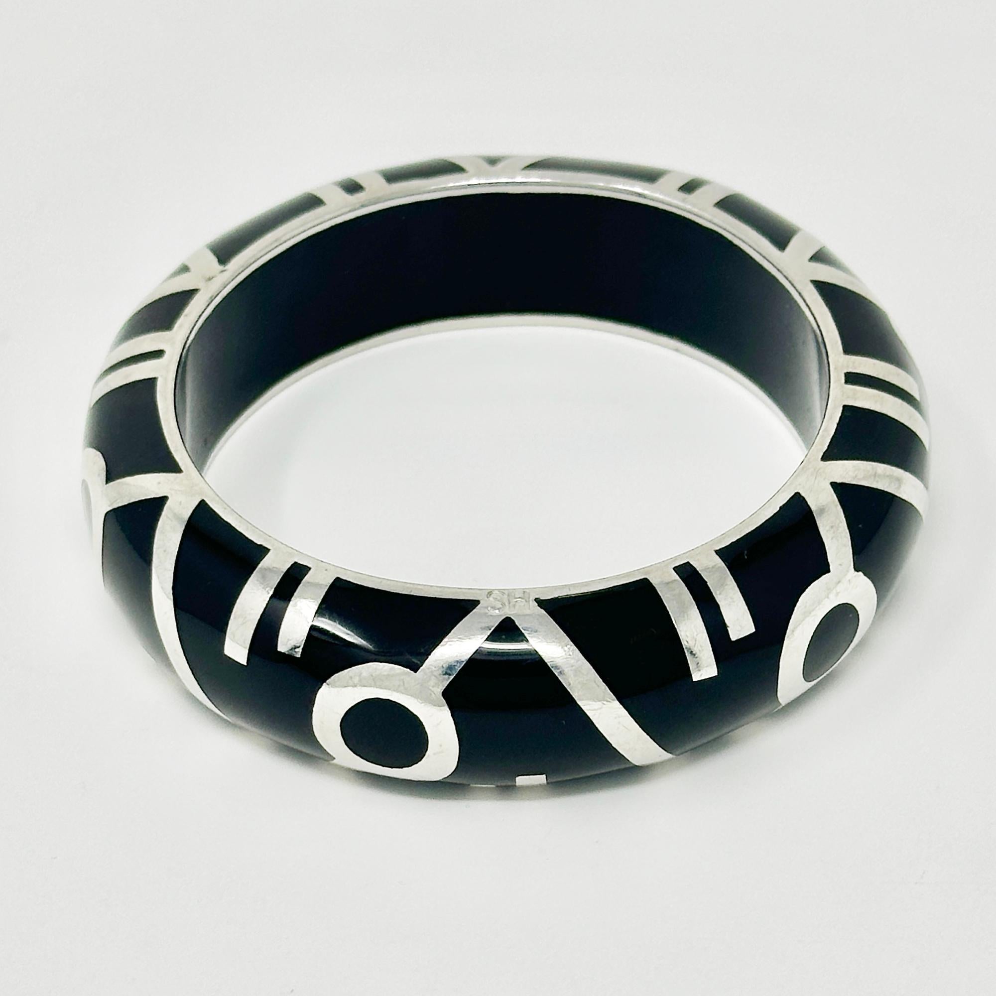 Artisan Sean Hill Silver and Resin Bracelet For Sale