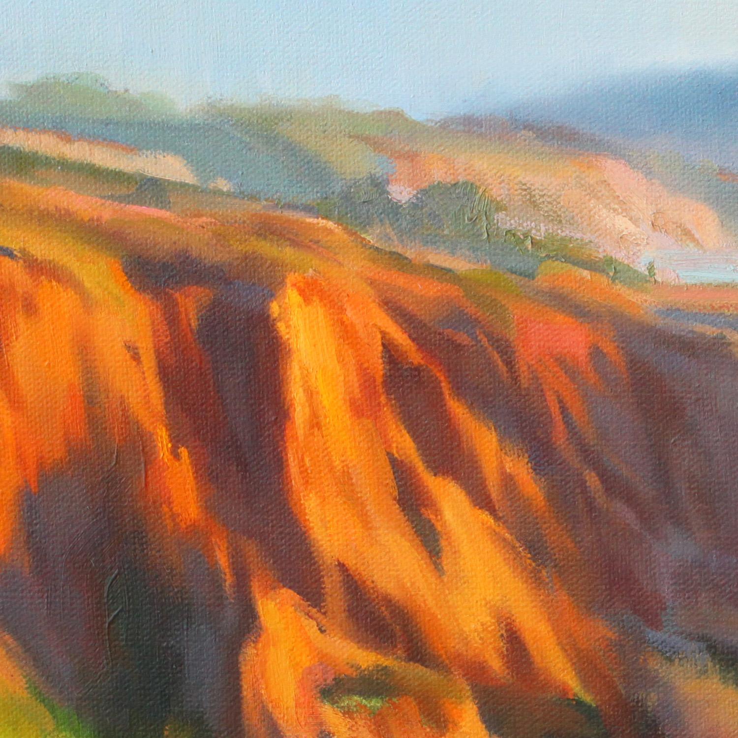 En Plein Air Meereslandschaft, „Torrey Pines Cliffs bei Sonnenuntergang“ (Impressionismus), Painting, von Sean Hnedak