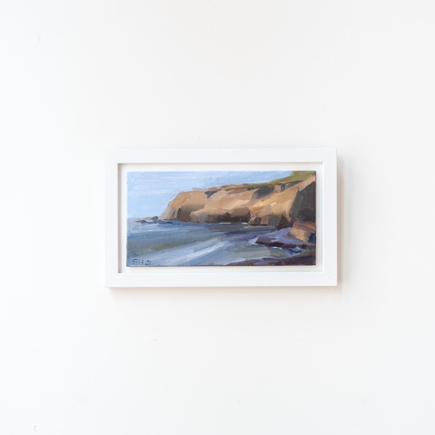 Sean Hnedak Landscape Painting - Impressionist Seascape "Point Loma Cliffs"